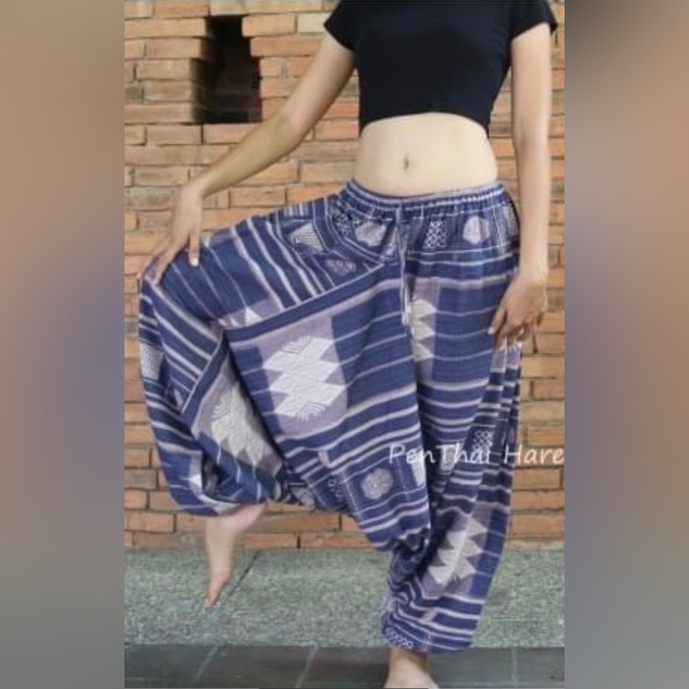 Yoga Harem Pants in Blue - Picture 3 of 5